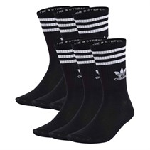 adidas Originals Three Stripes Six Pack Crew Socks Black