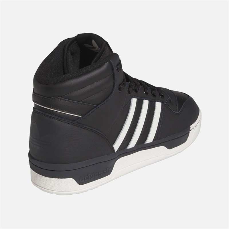 adidas Originals Mens Rivalry Mid Trainers Core Black/Cloud White/Core Black