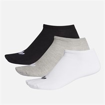 adidas Originals Trefoil Liner Three Pack No Show Socks White/Black/Medium Grey Heather
