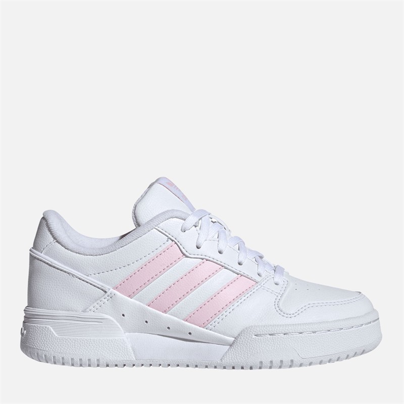 adidas Originals Junior Girls Team Court 2.0 Str Trainers Cloud White/Clear Pink/Cloud White