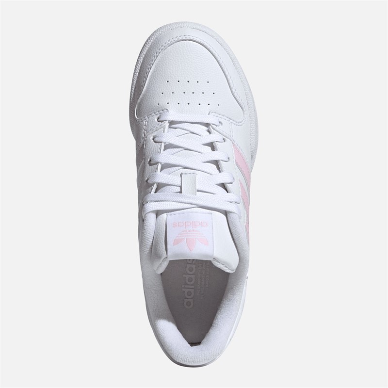 adidas Originals Junior Girls Team Court 2.0 Str Trainers Cloud White/Clear Pink/Cloud White