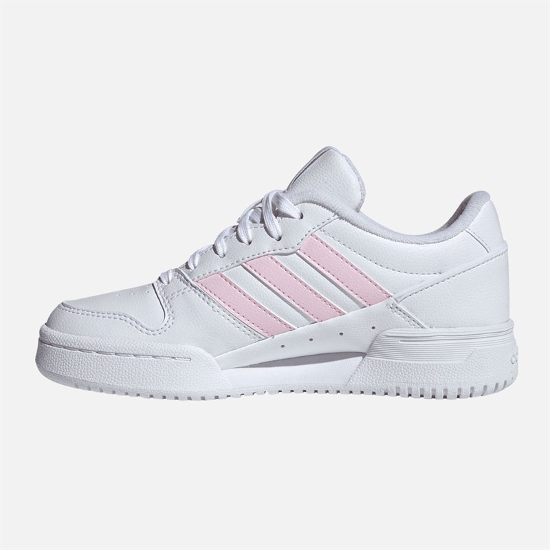 adidas Originals Junior Girls Team Court 2.0 Str Trainers Cloud White/Clear Pink/Cloud White