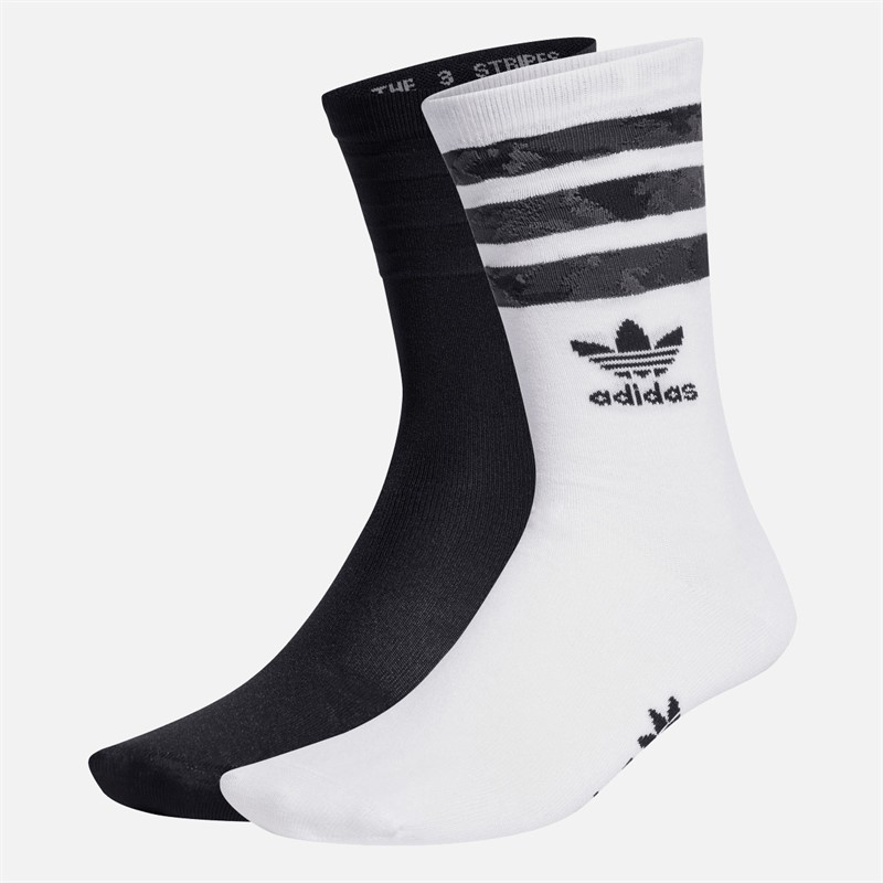 adidas Originals Camo Two Pack Crew Socks Black/Multicolor/White