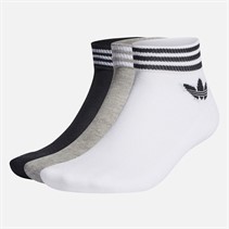 adidas Originals Island Club Trefoil Three Pack Quarter Socks White/Medium Grey Heather/Black