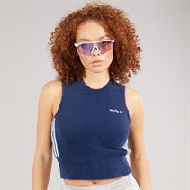 adidas Originals Womens 3-stripes Fluffy Knit Vest Night Indigo/White