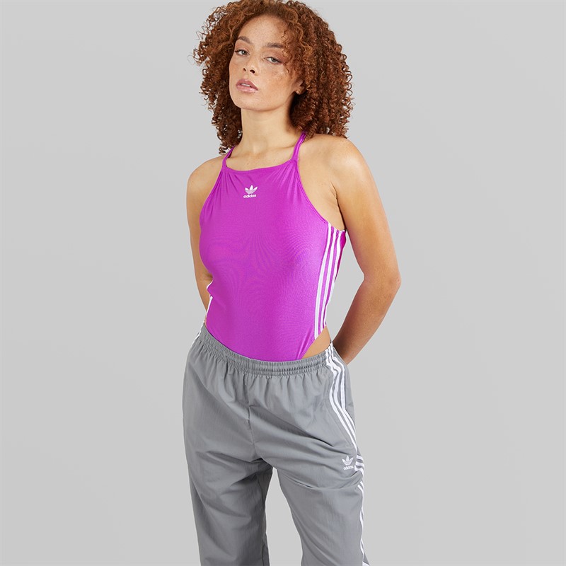 adidas Originals Womens 3-Stripes Adicolor Bodysuit Purple Burst