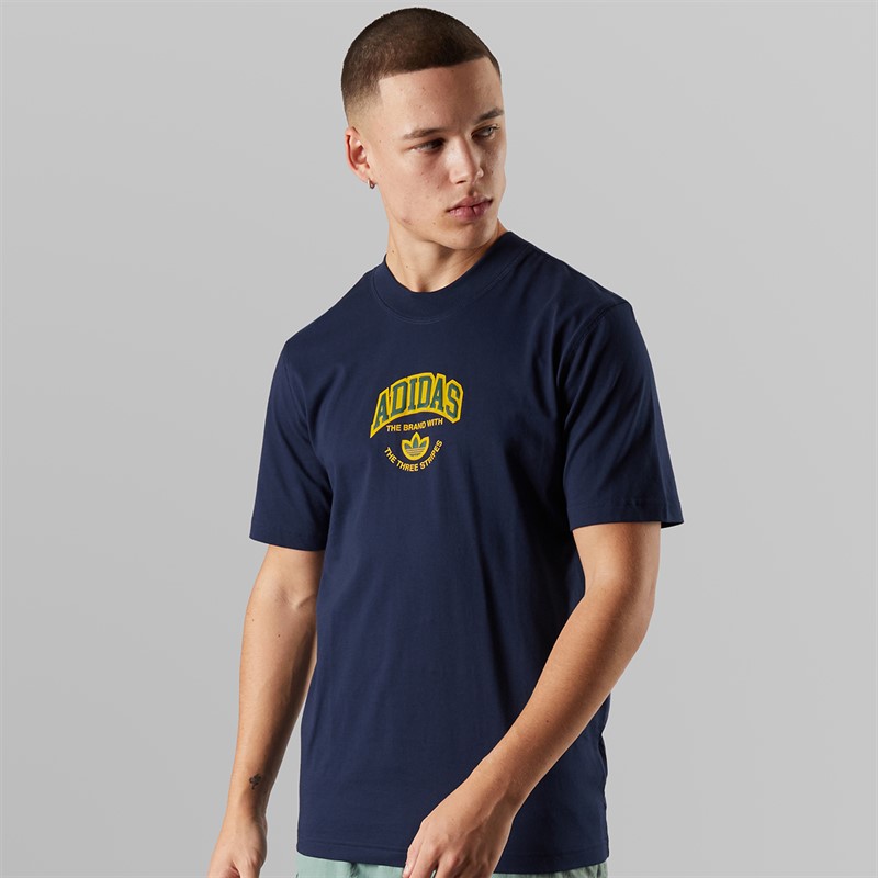 adidas Originals Mens Varsity Graphic T-Shirt Night Indigo