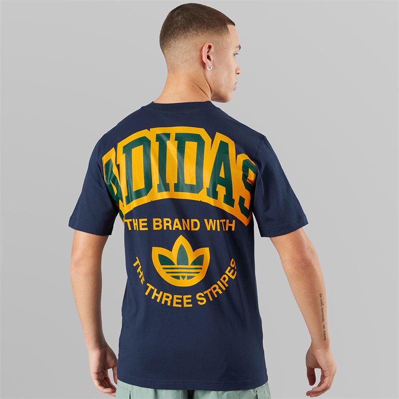 adidas Originals Mens Varsity Graphic T-Shirt Night Indigo