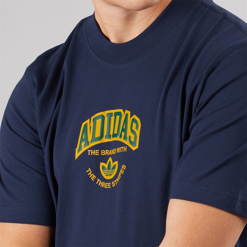 adidas Originals Mens Varsity Graphic T-Shirt Night Indigo