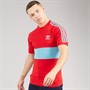 adidas Originals Mens 3-Stripes Adicolor Panel T-Shirt Better Scarlet/Preloved Blue