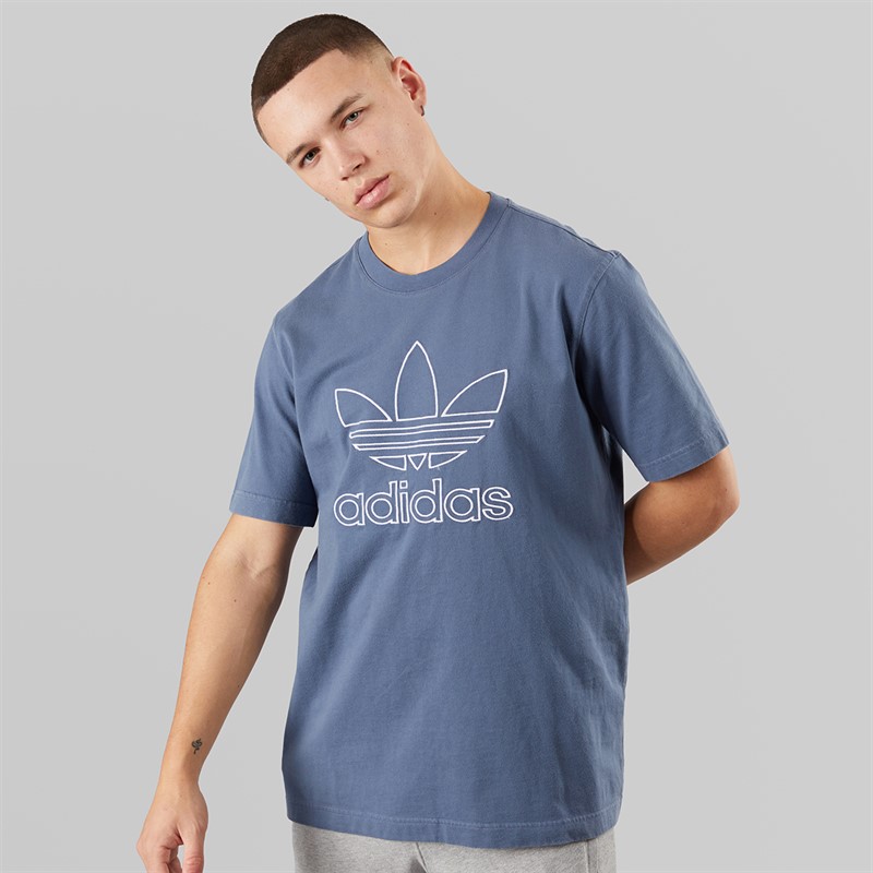 adidas Originals Mens Adicolor Outline Trefoil T-Shirt Preloved Ink