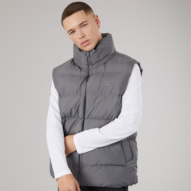 adidas Originals Mens Oversized Puffer Vest Grey Four