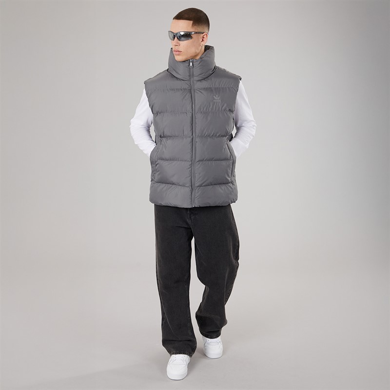 adidas Originals Mens Oversized Puffer Vest Grey Four