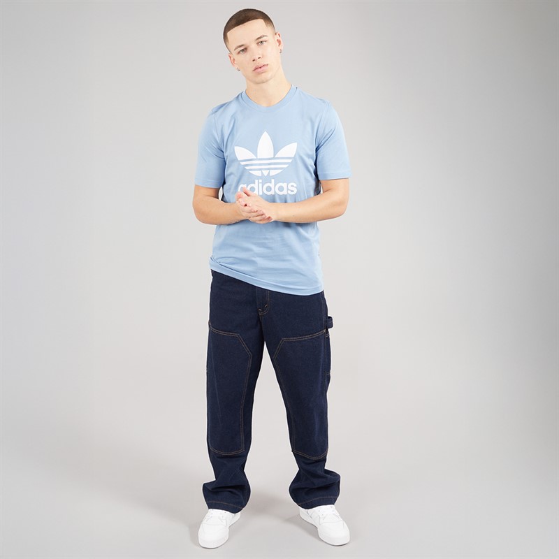 adidas Originals Mens Adicolor Classics Trefoil T-Shirt Ambient Sky/White