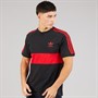 adidas Originals Mens 3-Stripes Adicolor Panel T-Shirt Black/Better Scarlet