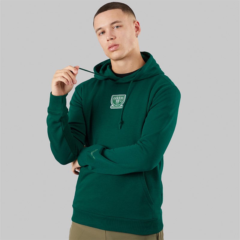 adidas Originals Mens Graphic Hoodie Collegiate Green