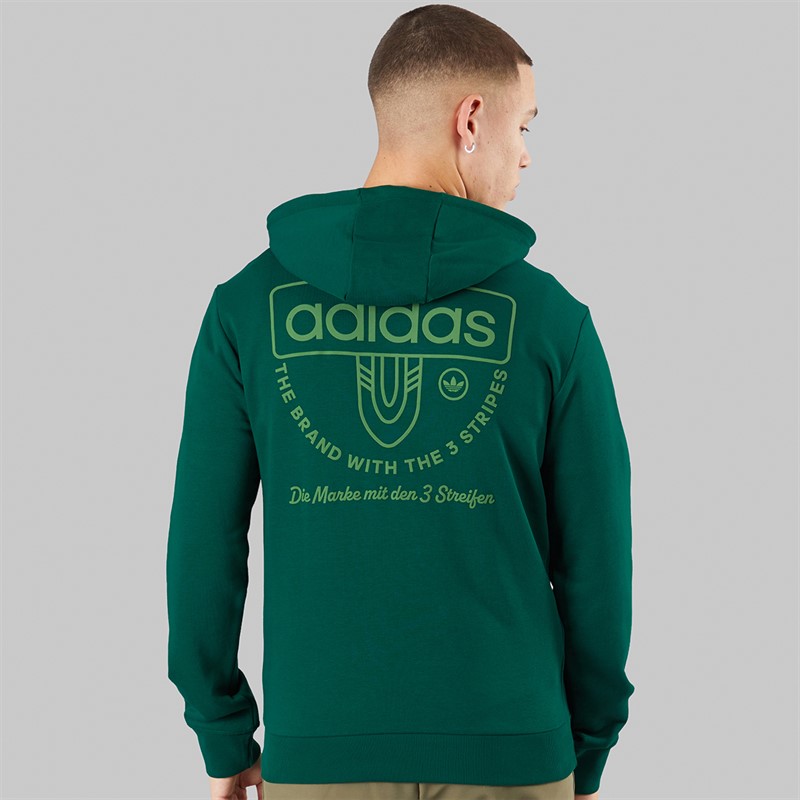 adidas Originals Mens Graphic Hoodie Collegiate Green