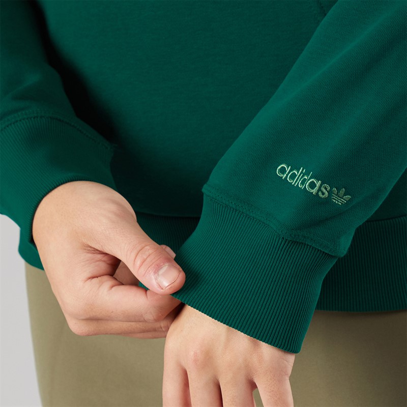 adidas Originals Mens Graphic Hoodie Collegiate Green