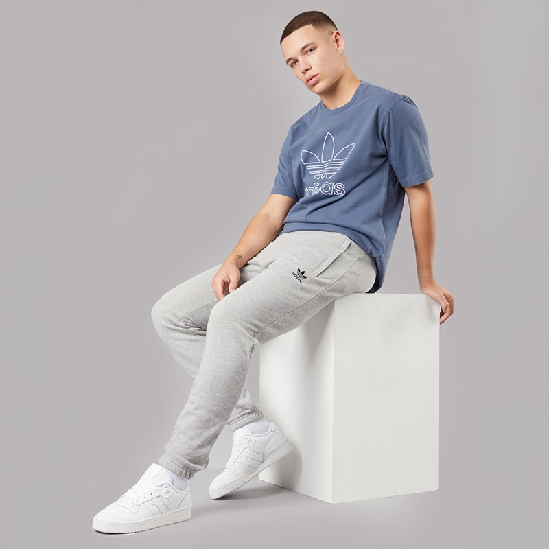 adidas Originals Mens Trefoil Essentials French Terry Joggers Medium Grey Heather