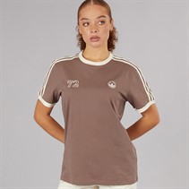 adidas Originals Womens 3-Stripes Trefoil T-Shirt Trace Brown