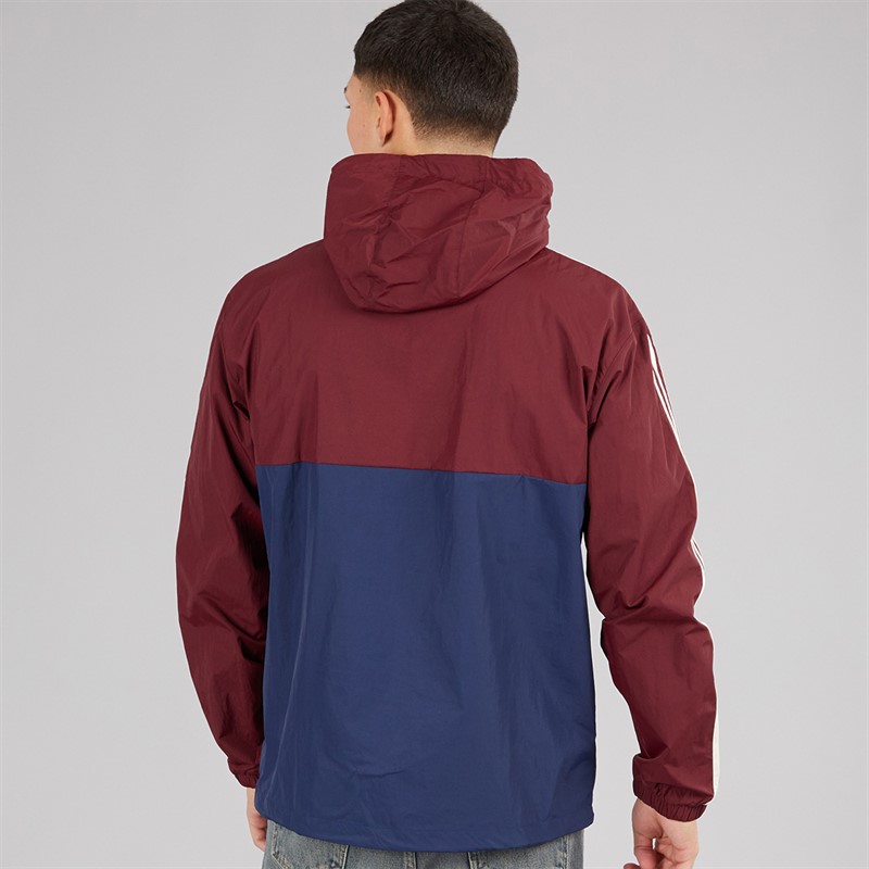 adidas Originals Mens Woven Track Half-Zip Windbreaker Jacket Shadow Red