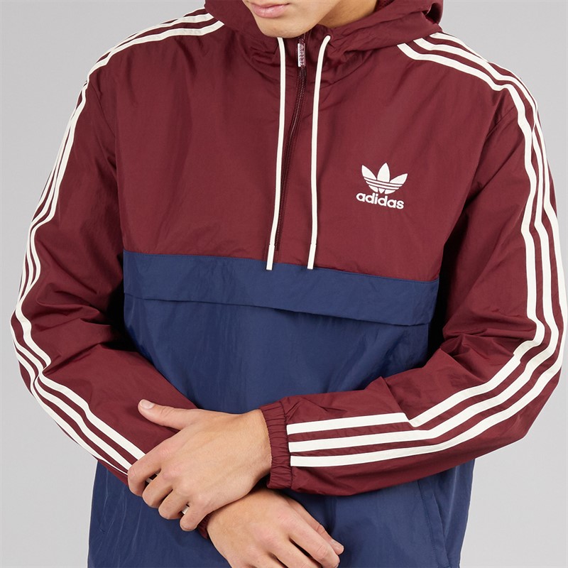 adidas Originals Mens Woven Track Half-Zip Windbreaker Jacket Shadow Red