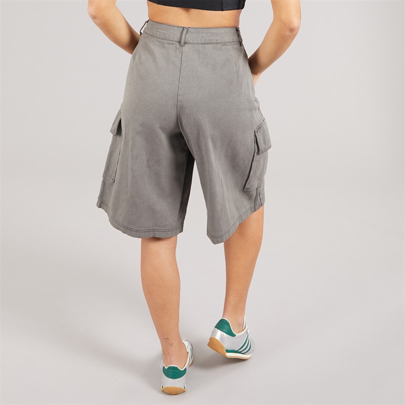 adidas Originals Womens Washed Cargo Twill Denim Shorts Black