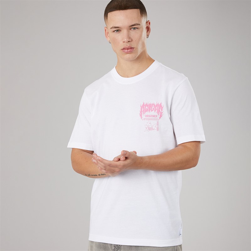 adidas Originals Mens Trefoil Series Elevated Back Graphic T-Shirt White