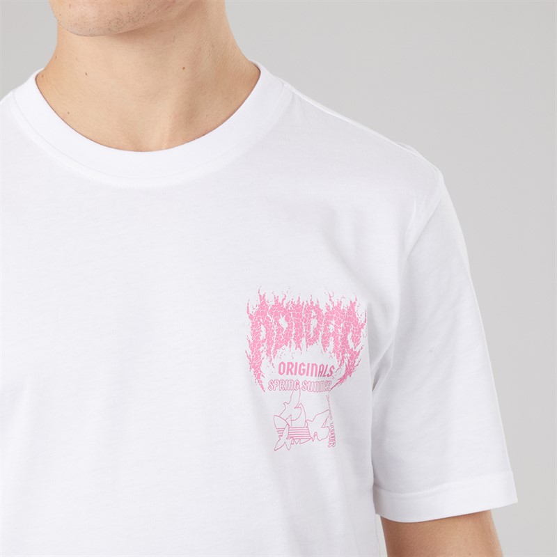 adidas Originals Mens Trefoil Series Elevated Back Graphic T-Shirt White