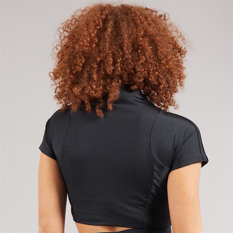 adidas Originals Womens Zip-Up Crop Top Black