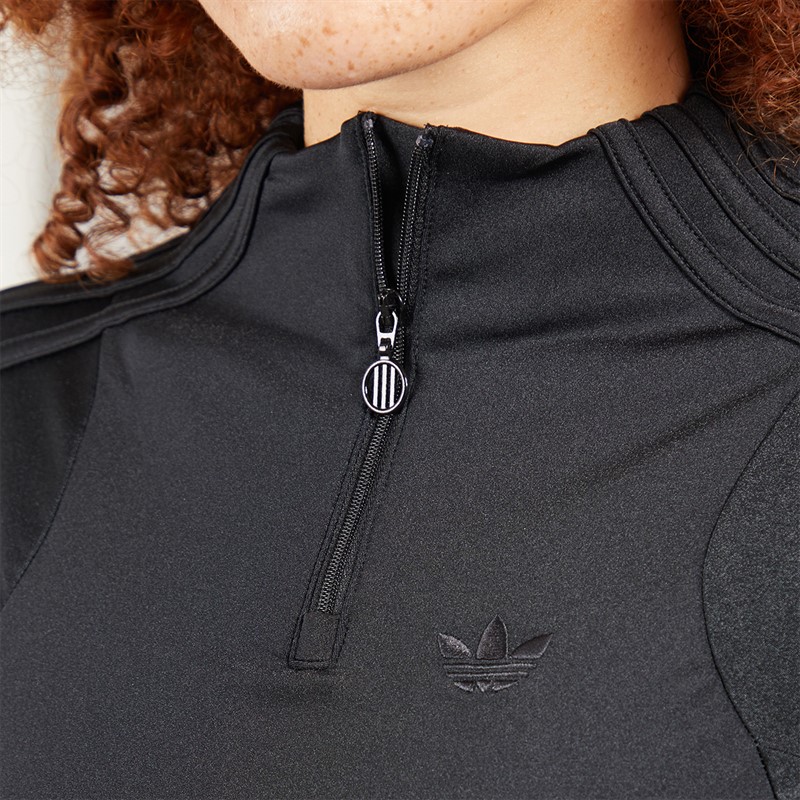adidas Originals Womens Zip-Up Crop Top Black