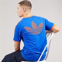 adidas Originals Mens Monogram Trefoil Back Graphic California T-Shirt Blue