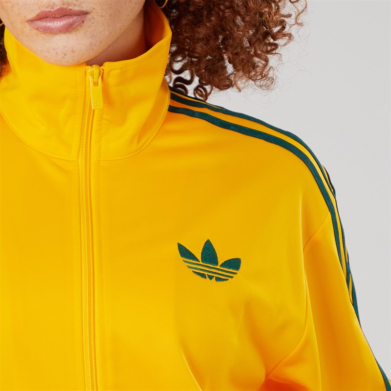 adidas Originals Womens Adicolour Classic Firebird Loose Track Jacket Crew Yellow/Collegiate Green