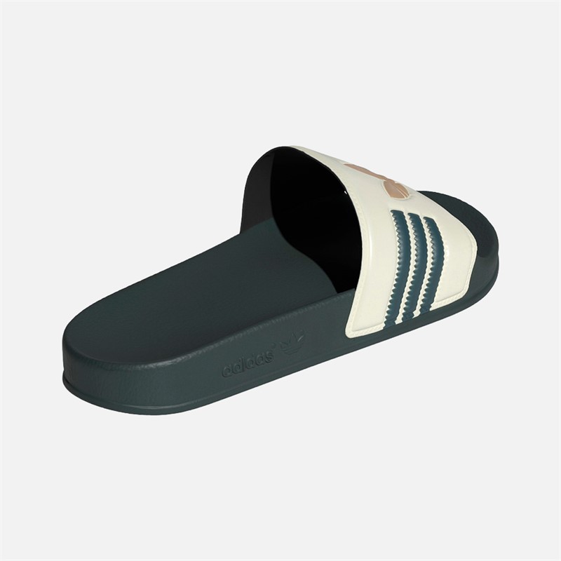 adidas Originals Mens Adilette Sliders Cream White/Mineral Green/Warm Sandstone