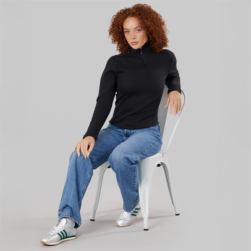 adidas Originals Womens Structured Interlock Long Sleeve Top Black