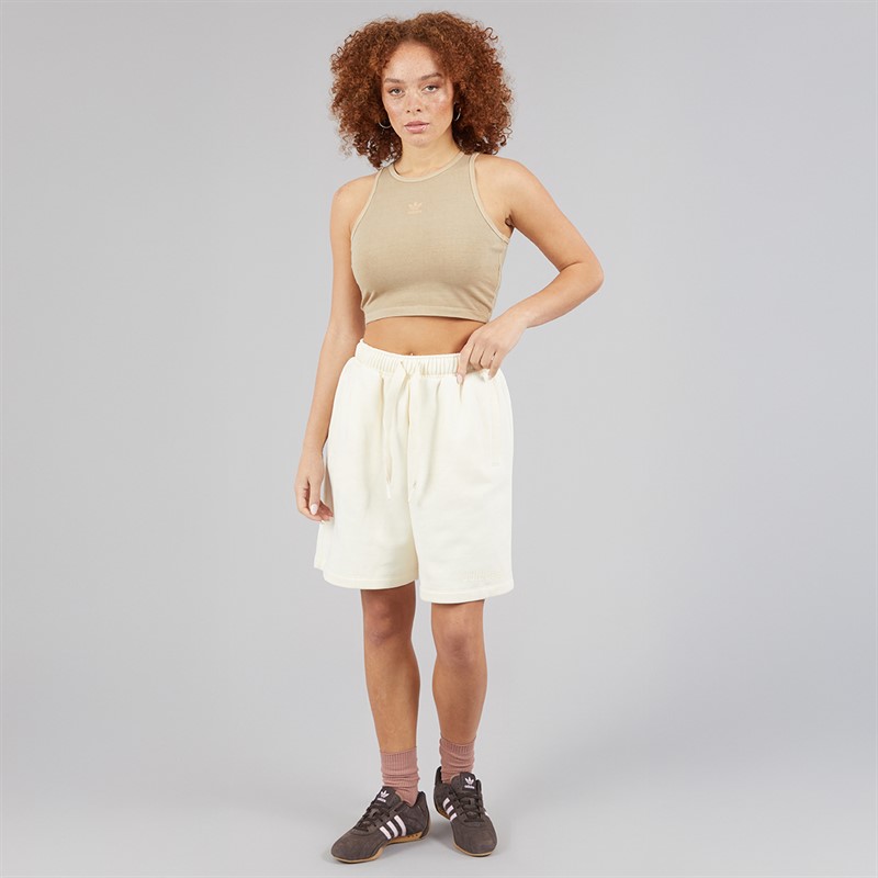 adidas Originals Womens Essentials+ Crop Tank Top Magic Beige