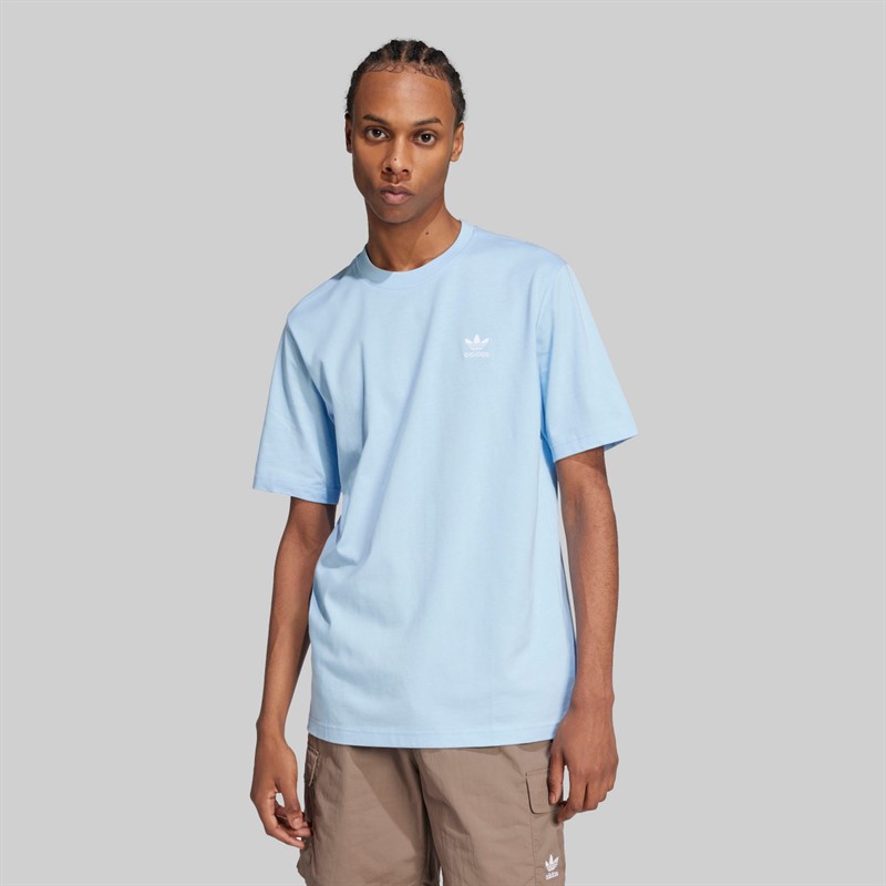 adidas Originals Herren Trefoil Essentials T Shirt Clear Sky