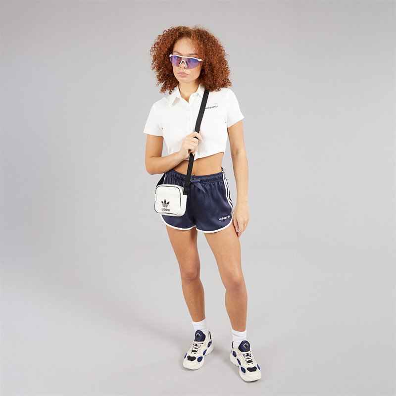 adidas Originals Womens Towel Button Down Polo Shirt Cloud White