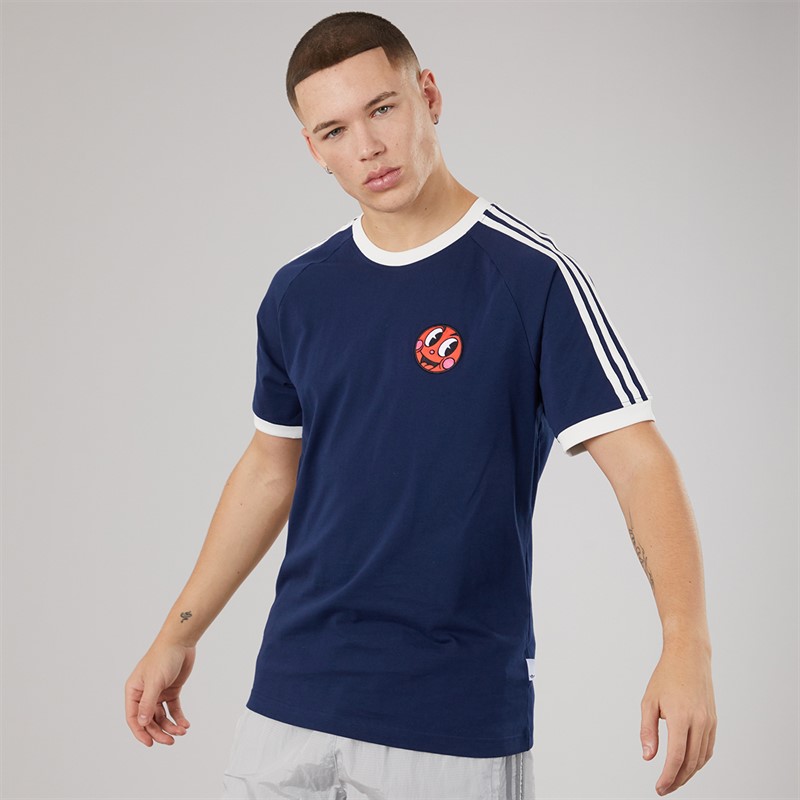 adidas Originals Mens X Made By Nelson Back Graphic California T-Shirt Night Indigo