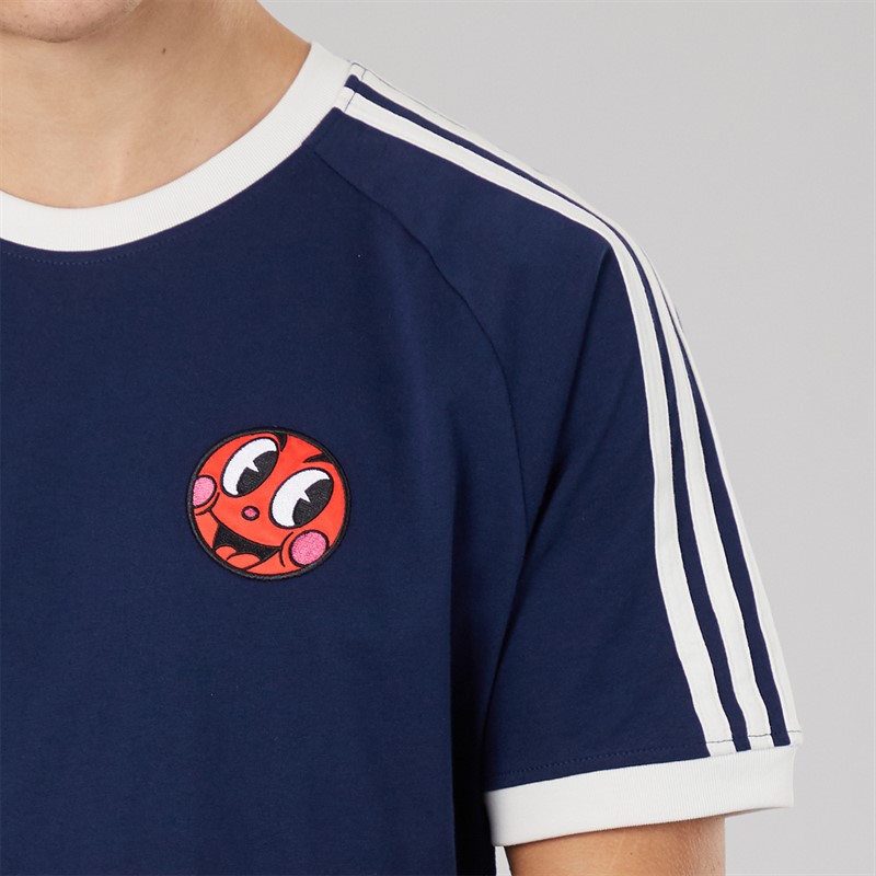 adidas Originals Mens X Made By Nelson Back Graphic California T-Shirt Night Indigo