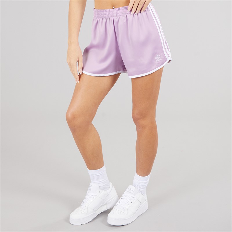 adidas Originals Womens Adicolour 3-Stripes Sprinter Shorts Light Orchid