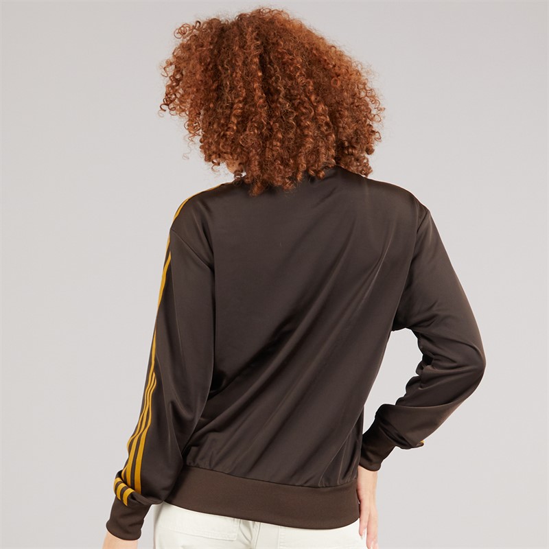adidas Originals Womens Adicolour Classic Firebird Loose Track Jacket Dark Brown/Preloved Bronze