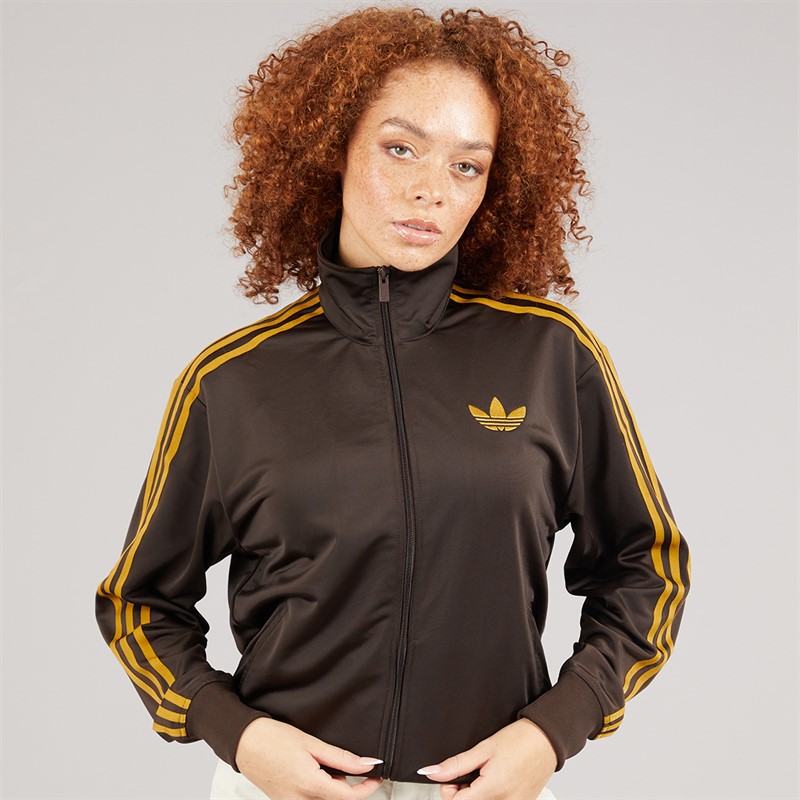 adidas Originals Womens Adicolour Classic Firebird Loose Track Jacket Dark Brown/Preloved Bronze