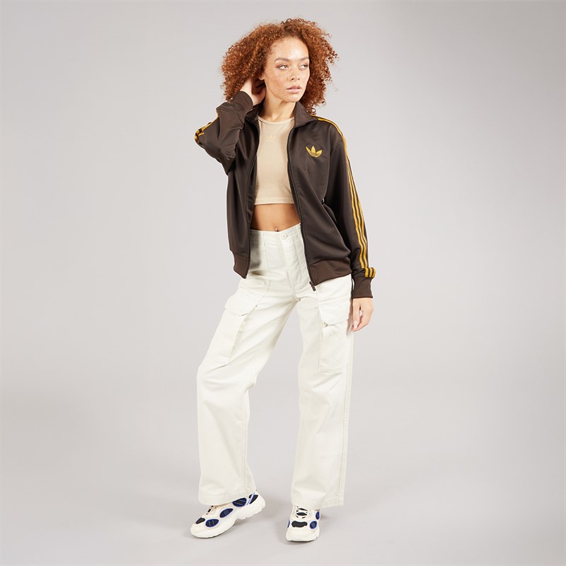 adidas Originals Womens Adicolour Classic Firebird Loose Track Jacket Dark Brown/Preloved Bronze