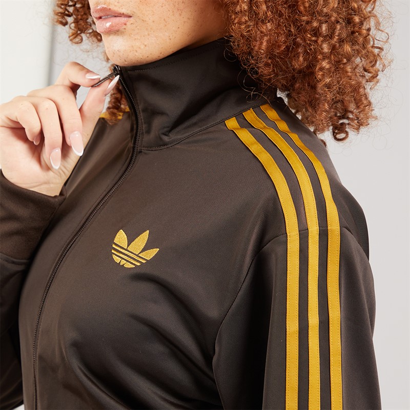 adidas Originals Womens Adicolour Classic Firebird Loose Track Jacket Dark Brown/Preloved Bronze