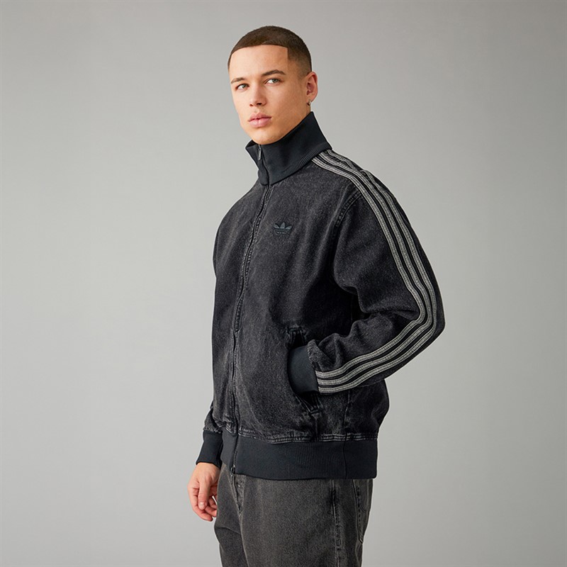 adidas Originals Mens Adicolour Denim Firebird Track Top True Black Denim