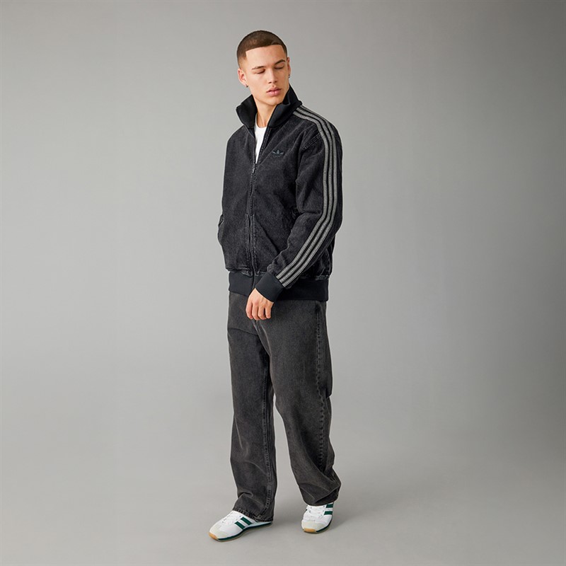 adidas Originals Mens Adicolour Denim Firebird Track Top True Black Denim