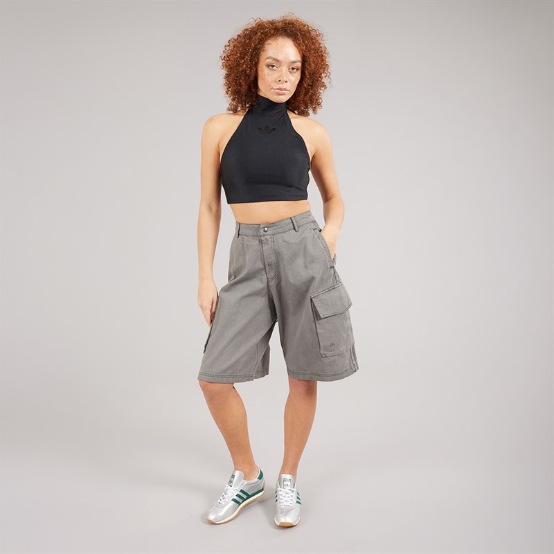 adidas Originals Womens Tie Neck Crop Top Black