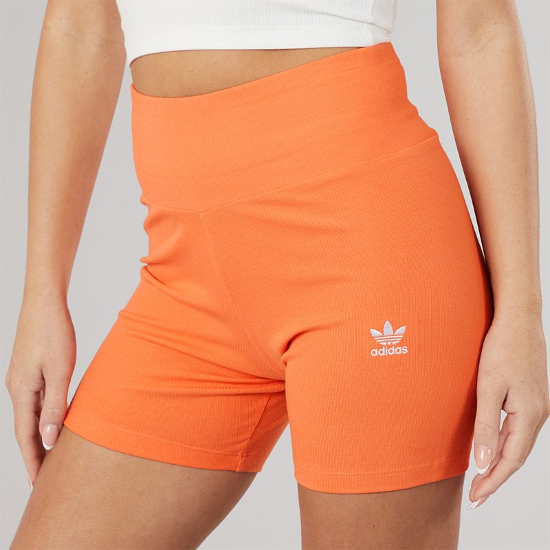 adidas Originals Womens Essentials Rib Biker Shorts Semi Coral
