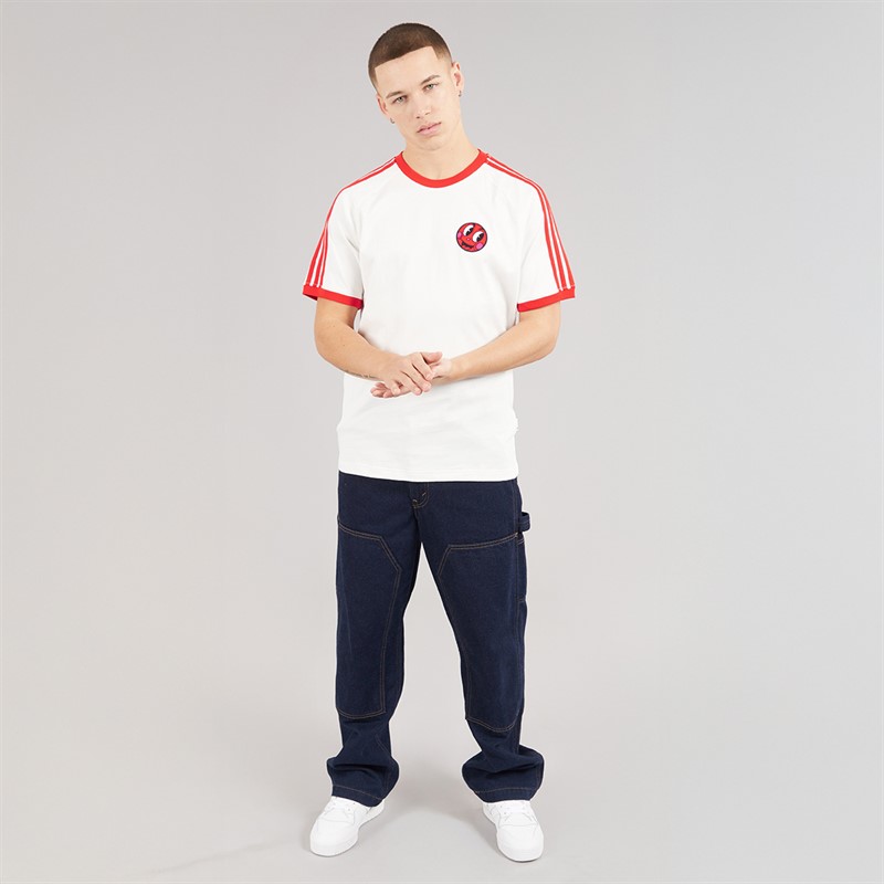 adidas Originals Mens X Made By Nelson Back Graphic California T-Shirt Cloud White